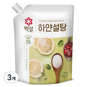 백설 하얀설탕, 400g, 3개