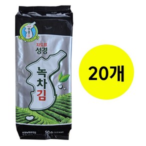 지도표성경 녹차 조각김, 50g, 20개