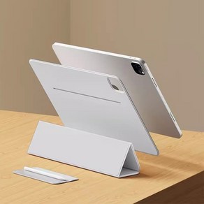 iPad Po 13 2024 용 스마트 폴리오 커버 iPad Po 11 M4 12.9 용 태블릿 케이스 Ai 11 13 M2 Ai 5 6 세대 마그네틱 클립, [00] Ai 11 M2 2024, [00] Light Gay, 1개