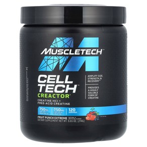 MuscleTech 머슬테크 Cell Tech™ Ceacto® 과일 펀치 익스트림 274g(9.65oz), 1개