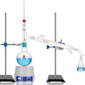 물 분리 추출기 유리 증류장치 향수 제조 화학 실험, 250ml 감압 유리 제품 전체 세트, 1개