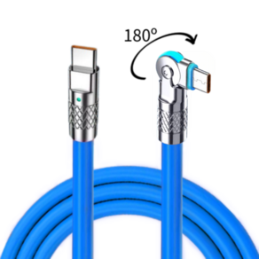 칼리고 180도 회전 PD c to c타입 초고속 충전 케이블 2m 120w, 블루, 1개