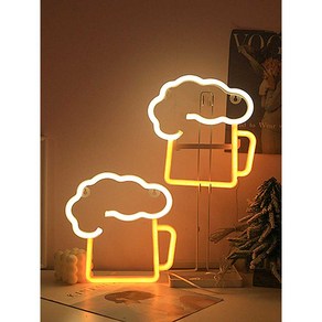 LED 네온사인 맥주집 호프집 조명 홈 데코 인테리어, 생맥주 + USB 플러그인 겸용 22x22cm