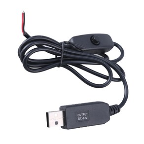 12V USB2.0 수컷 전원 공급 장치 케이블 커넥터 2 핀 와이어 확장 코드, 1개