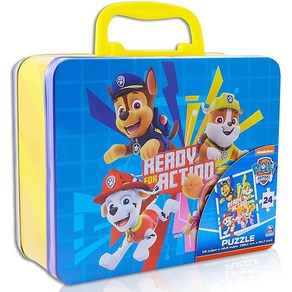 Paw Patol 24피스 퍼즐 틴 런치 박스 (19.7cm x 15.9cm 8.3cm), Paw Patol 24피스 퍼즐 틴 런치 박스 (19, 1개