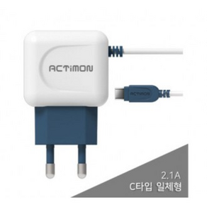 GTend 액티몬 C타입 충전기 일체형 2.1A 가정용 충전기 특가A, 화이트, 1개