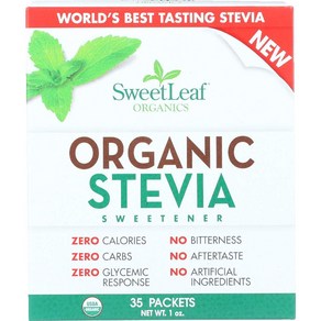 Sweetleaf Stevia Sweetene Oganic 35 Count Sweetleaf 유기농 스테비아 감미료 35개, 1개