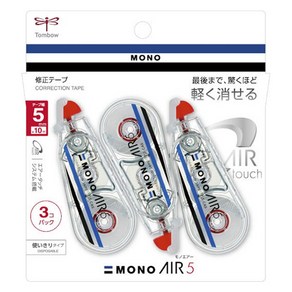 MONO 에어 5 수정 테이프 CT-CA5 5mm X 10m 3개입