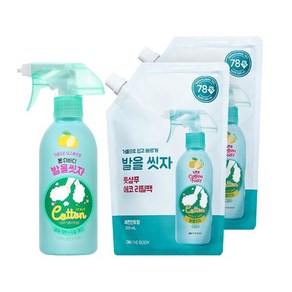 온더바디 코튼풋 발을씻자 풋샴푸 385ml 리필 500ml 14종(택1) - 옵션선택명 기준출고 확인 필수!, [레몬]본품1+[레몬]리필2