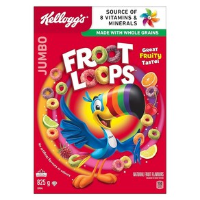 Kellogg's Foot Loops 시리얼 825g/29.1oz 점보 사이즈 {캐나다에서 수입}, 1개, 825g