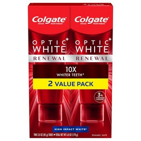 콜게이트 옵틱 화이트 리뉴얼 하이 임팩트 85g, 3 Ounce (Pack of 2), High Impact White