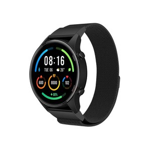 더조은셀러 샤오미 미워치 시계줄 밴드 밀레니즈 루프 자석 마그네틱 XIAOMI Mi watch, 1개, 샤오미 미워치 - 블랙