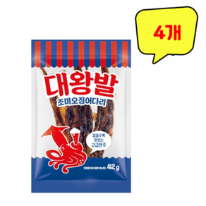 (무료배송) 써라클 대왕발 조미오징어다리 42g, 4개