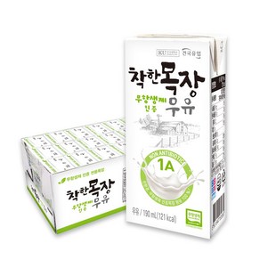 [건국유업] 착한목장무항생제멸균우유 24입, 190ml, 24개