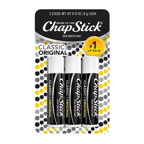 ChapStick 클래식 립밤 오리지날 0.15온스 3개입 (당일 출고 5일 내 배송 완료), 4g, 3개