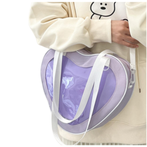 가죽숄더백 이타백 투명가방 일본 스쿨백 Love Heart Design Itabag 여성용 크로스바디 소녀용 지갑 및 JK 유니폼 2024 신제품