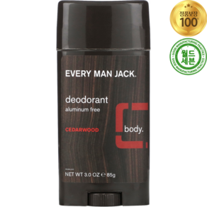 에브리맨잭 데오드란트 시더우드 삼나무향 알루미늄 프리 85g Deodoant Cedawood Aluminum Fee, 1개