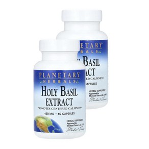 플래너테어리 어벌즈 홀리바질 추출물 450mg Planetay Hebals Holy Basil Extact 450 mg, 알약/캡슐, 2개