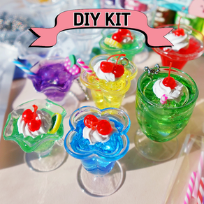 마니랜드 미니어처 음료 키링 만들기 키트 / 디저트 카페 미니어쳐 DIY 레진아트, 1개