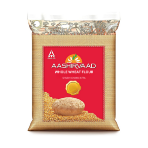 AASHIRVAAD Chakki Fesh Atta Wheat Flou India 아쉬르바드 착키 프레시 밀가루 인도산, 1개, 5kg