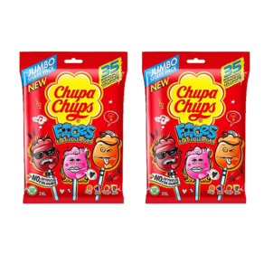 츄파춥스 얼굴모양 롤리팝 막대사탕 35개입x2개 Chupa Chups Faces Flat Lollipops