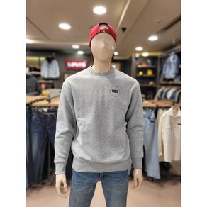 리바이스 무료배송!! 깔끔한 디자인!! 겨울까지 편하게 입는 따뜻한 LEVI'S 공용 릴렉스드핏 기모 맨투맨티셔츠 그레이[NC불광]A5027-0005