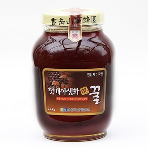 [꽃꿀100%] 헛개야생화꿀 2.4kg (탄소비-23.5이하/일벌이 꽃에서만 얻어온 순수 꽃꿀100%), 1개