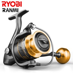 RYOBI RANMI 낚시 릴 올메탈 스풀 스피닝 릴 8KG 최대 드래그 스텐 손잡이 소금물 릴 방적용, EVA  Handle Knob, 500