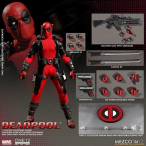 Mezco Deadpool 슈퍼 히어로 원: 12 소장용 BJD 피규어 모델 장난감 16cm 관절 이동식 인형 컬렉션 친구를 위한 선물, 1개