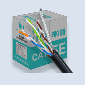 옥외 철심 UTP 랜케이블 200M CAT5E 옥외용 CCTV 랜선 2중피복, 블랙, 1개