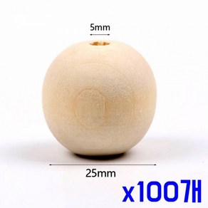 DIY 공예용 다용도 25mm우드볼 나무구슬 x100개, I 25mm, I-25mm, 100개