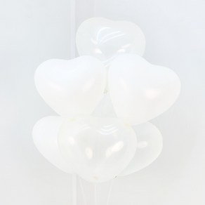 파티짱 하트 풍선 10세트 홈파티 프로포즈, 1개, 하트풍선(화이트 클리어) 10세트