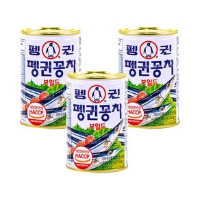 펭귄 꽁치 보일드 통조림 400g x3, 3개