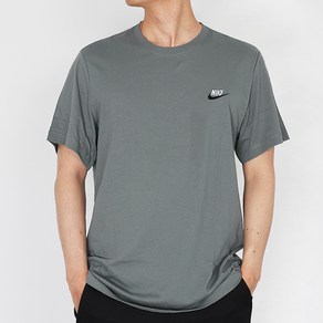 나이키 반팔티 NSW SportWear Club 티 그레이+화이트 블랙 로고