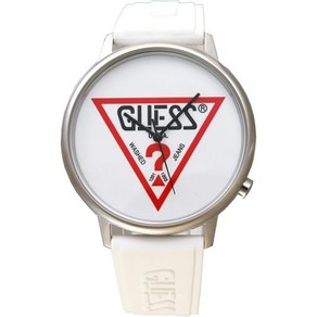 GUESS ORIGINALs 손목시계 블랙로고 화이트다이얼 쿼츠 유니남여공용