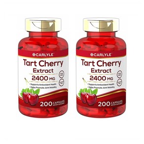 Carlyle Tart Cherry Extract 칼라일 타트 체리 엑스트랙트 2400mg 200캡슐 2팩