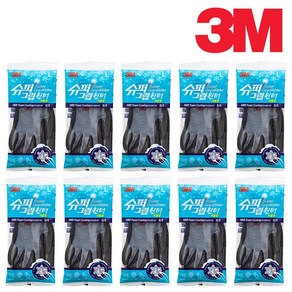 3M 슈퍼그립 윈터 겨울 기모 코팅작업장갑, 그레이L, 30개