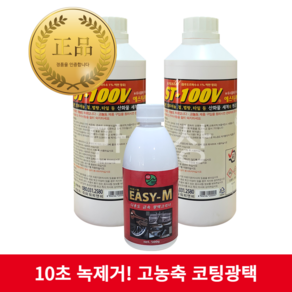 ST100V 이지엠 녹제거제 녹방지제 SET 욕조물때 수전물때 철 스텐, ST100V 1000ml 2개 이지엠1개, 1개