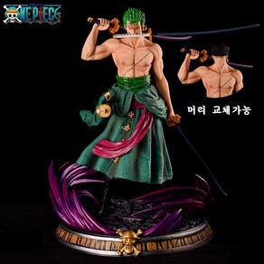 YAPOGI 원피스 롤로노아 조로 피규어 머리 교체가능 PVC 37cm, 1개