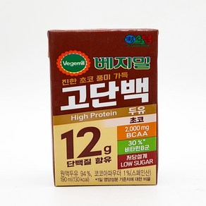 정식품 베지밀 고단백 두유 초코, 190ml, 10개