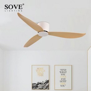 거실 천장 실링팬 설치 SOVE 화이트 선풍기 낮은 바닥 DC 17cm 원격 제어 조명 없음 220V, 1.A1 White - 44 inch