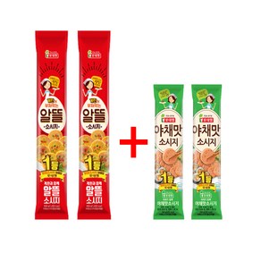 롯데 알뜰소시지 350gX2개+야채맛 190gX2개 기획 추억의 반찬 브랜드 1위, 1개