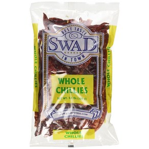 Swad Whole Red Dried Chillies 3.5oz. 100 Grams/ Indian Groceries 스와드 통빨간 말린 고추 3.5온스 100그램/인도 식료품