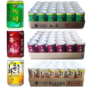 참맑은 캔 3종세트 175ml 90캔 (녹차(30캔) + 홍차(30캔) + 옥수수수염차(30캔)), 90개