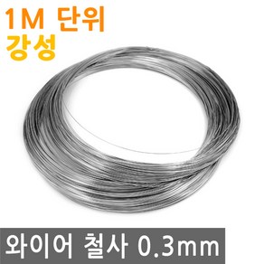 와이어 철사 0.3mm 강성 스텐 연선 철 선 로프 끈 줄 로프 체결 액자걸이 소품걸이 그림걸이, IW120.선택 - 와이어철사 0.3mm 강성 1M, 1개