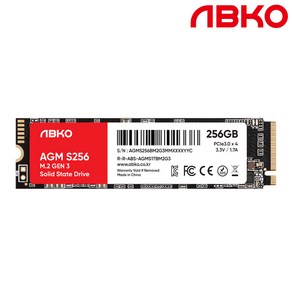 앱코 AGM M.2 NVMe S256 내장형 SSD, ABKOAGMS256GM2G3, 256GB