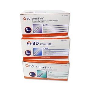 BD 울트라 파인2 인슐린 주사기 31G 6mm, 1개, BD 주사기 6mm 1ml 100개