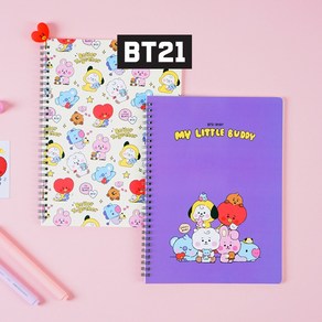 BT21노트 스프링노트 연습장, [SET]연습장1권+연필6본입(랜덤)