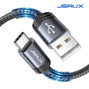 JSAUX 1+1 USB A-C 타입 고속 충전케이블 USB 2.0, 2개입, 그레이, 1m