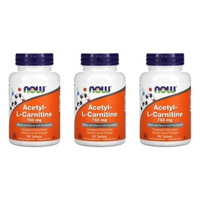 Now foods 나우푸드 L-카르니틴 750mg 90개 타블렛, 90개입, 3개, 90정